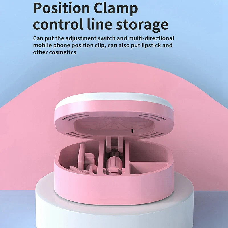 LED Ring Light Tabletop Mini Video Lamp With Phone Holder