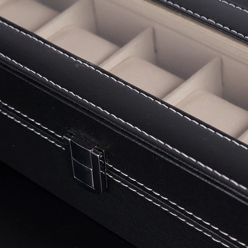 6 Grid Watch Organzier, In Best Quality Leather Material.