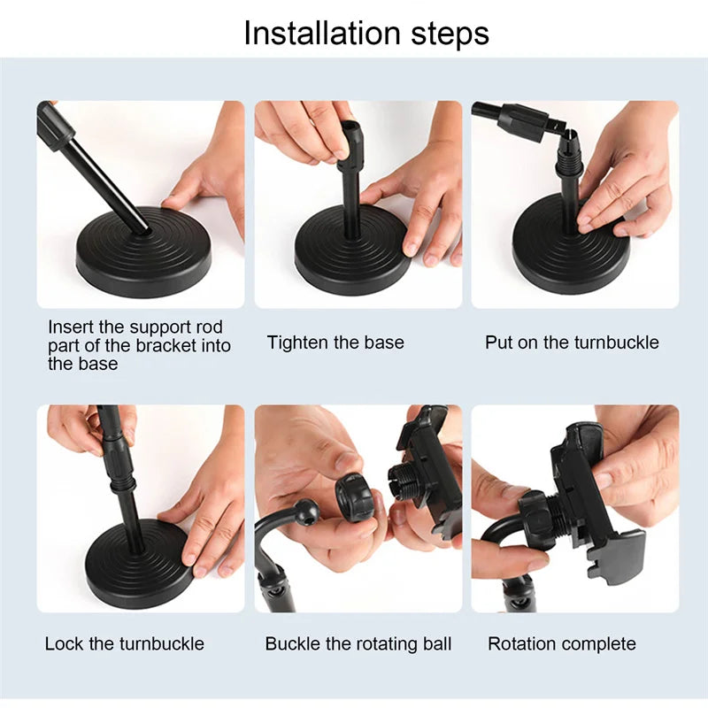 SMARTPHONE ROUND BASE L7 RETRACTABLE MULTIFACTIONAL MOBILE HOLDER STAND